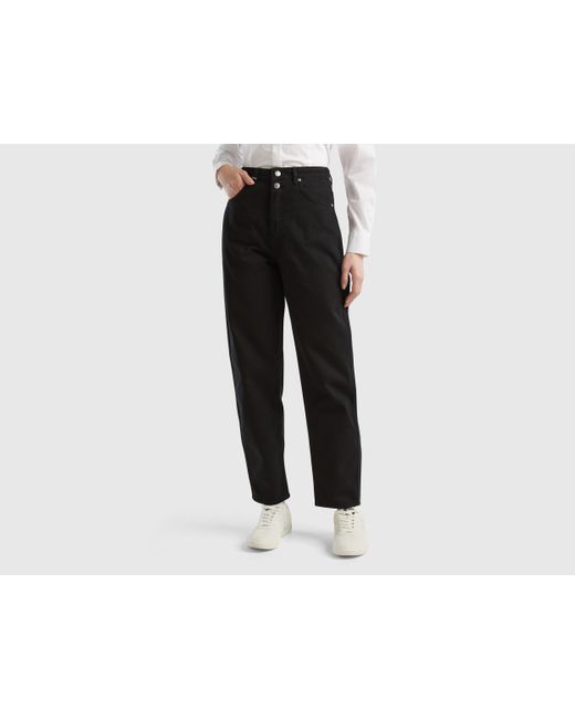 Benetton Black Mom Fit Trousers