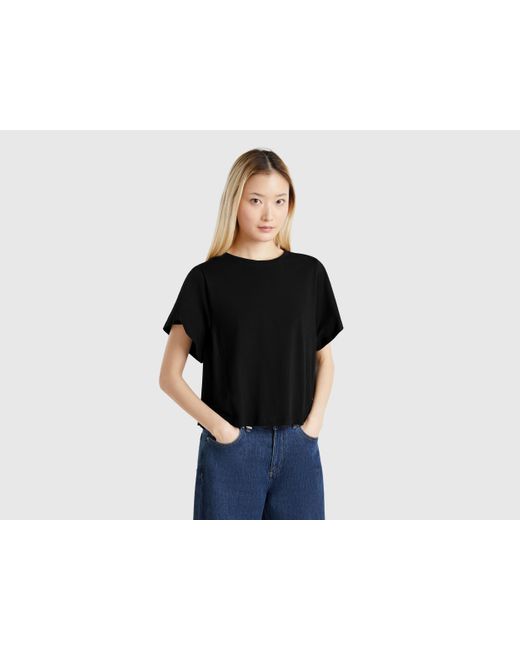 Benetton, T-Shirt Coupe Confort, Noir, Femme Benetton en coloris Black