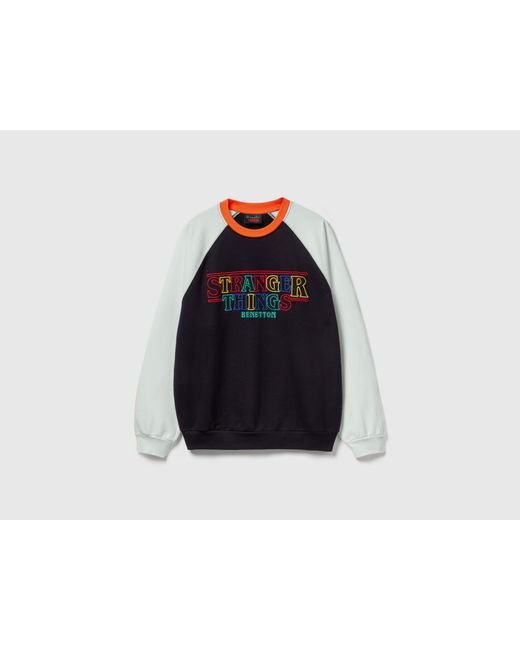 Benetton Black Benetton, Stranger Things Relaxed Fit Sweatshirt for men