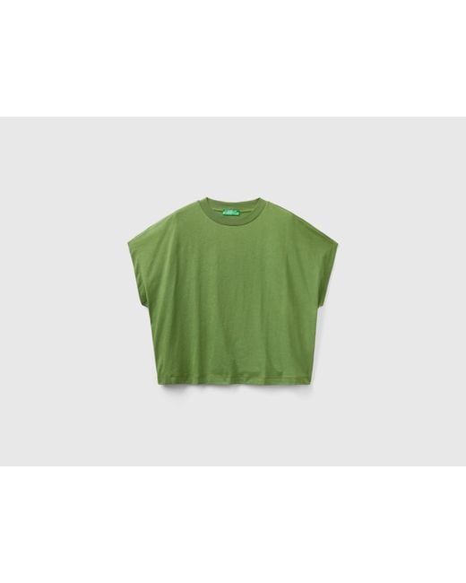 Benetton Green Kimono Sleeve T-shirt