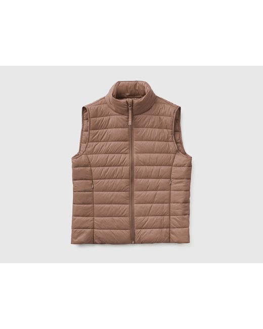 Benetton Brown Benetton, Sleeveless Slim Fit Padded Jacket