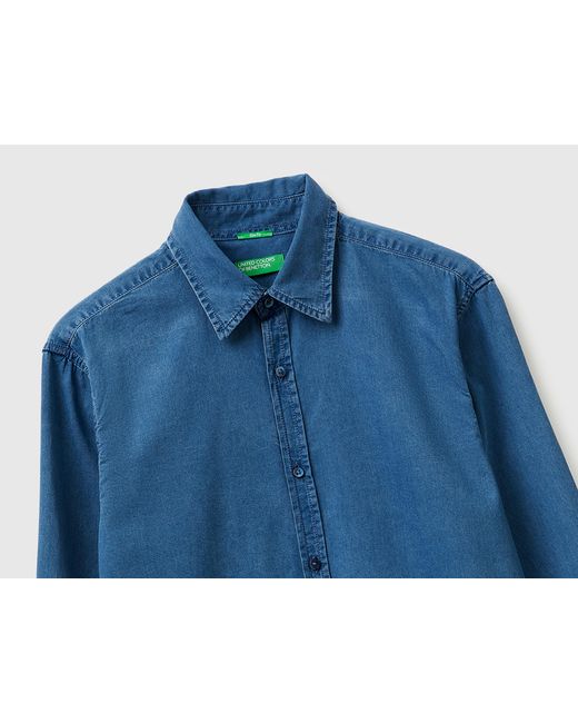 Benetton Blue Benetton, Chambray Shirt for men