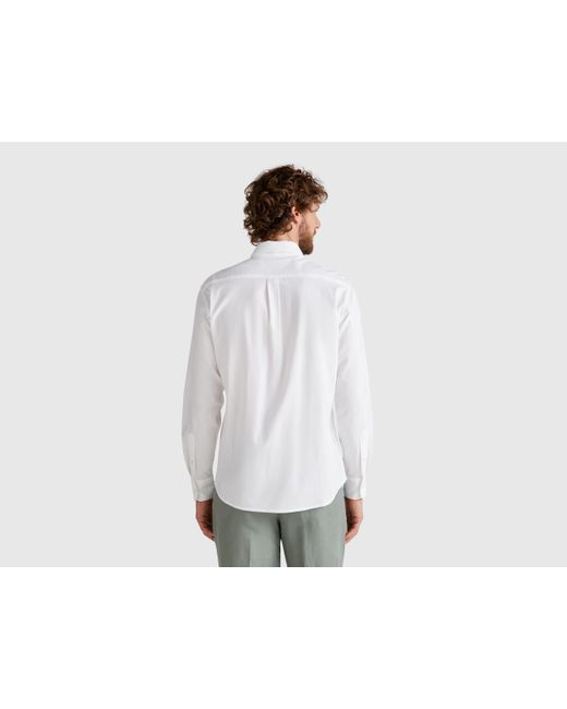 Benetton White Benetton, Regular Fit Button-Down Shirt for men