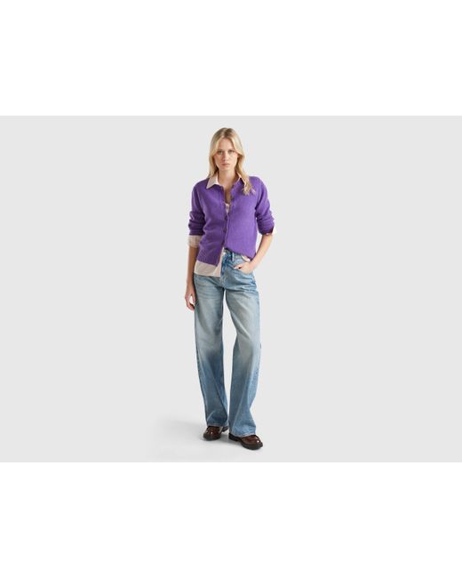 Benetton Gilet En Pure Laine Shetland Femme Benetton en coloris Violet Lyst