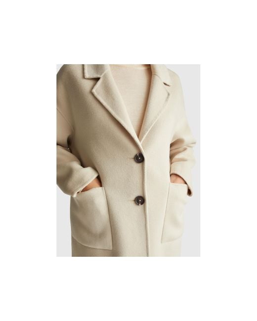 Benetton, Abrigo Midi De Mezcla De Lana, Talla, Mujer Benetton de color Black