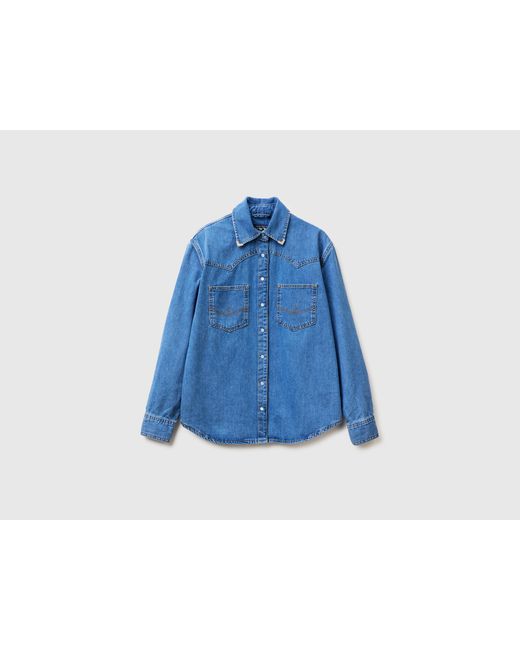 Benetton Blue Benetton, Western Denim Shirt