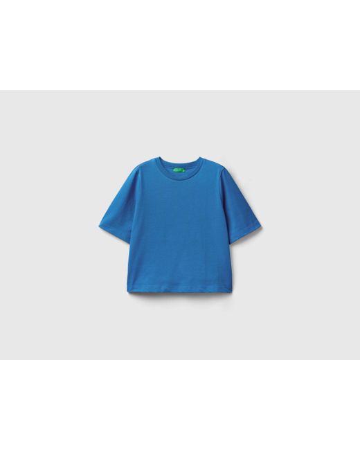 Benetton Blue 100% Cotton Boxy Fit T-shirt