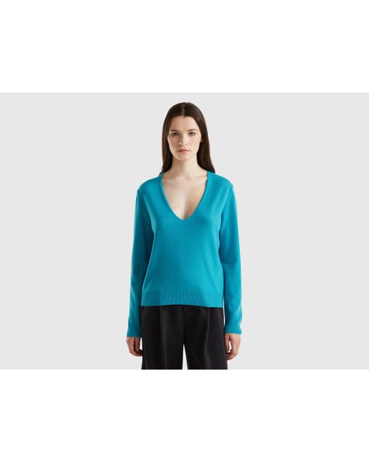 Benetton Blue Benetton, V-Neck Sweater