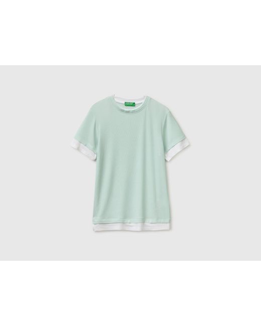 Benetton Green Benetton, Slim Fit Ribbed T-Shirt