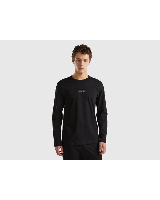 Benetton Langarm-shirt Aus 100% Baumwolle in Black für Herren