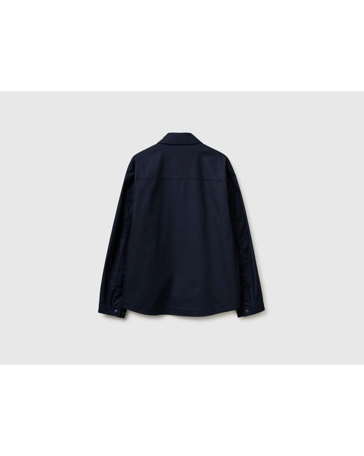 Benetton Blue Benetton, Coated Linen Blend Jacket for men