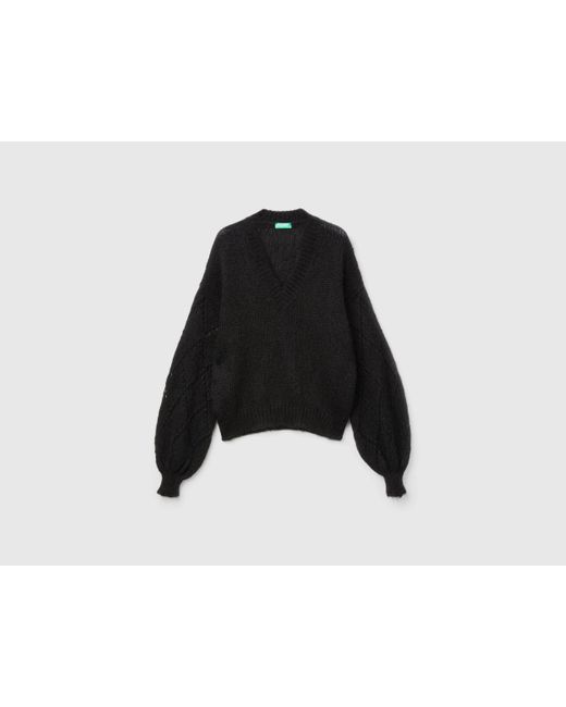 Benetton Black Benetton, Sweater With Perforated Sleeve