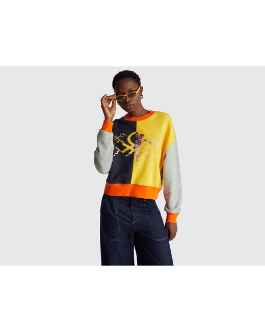 Benetton Black Benetton, Sweatshirt With Stranger Things Print
