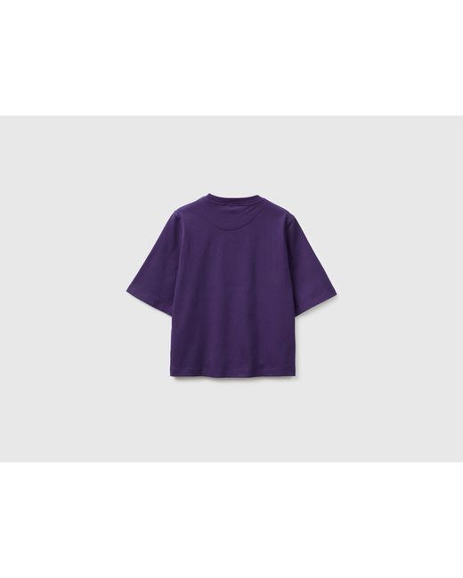 Benetton Purple Benetton, 100% Cotton Boxy Fit T-Shirt