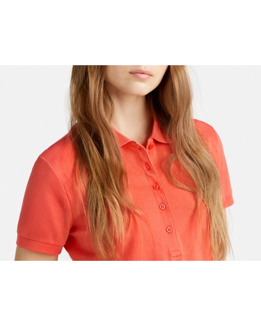 Benetton, Polo Slim Fit De Algodón Elástico, Mujer Benetton de color Red