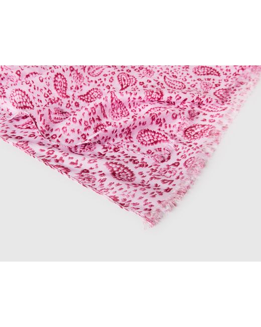 Benetton Pink Benetton, Patterned Viscose Scarf