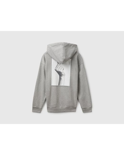 Benetton, Sudadera Con Estampado, Talla, Gris, Hombre Benetton de hombre de color Black