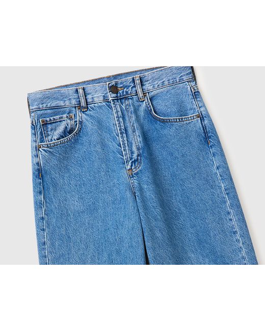 Benetton Blue Benetton, Light Wash Cropped Jeans With Turn-Ups