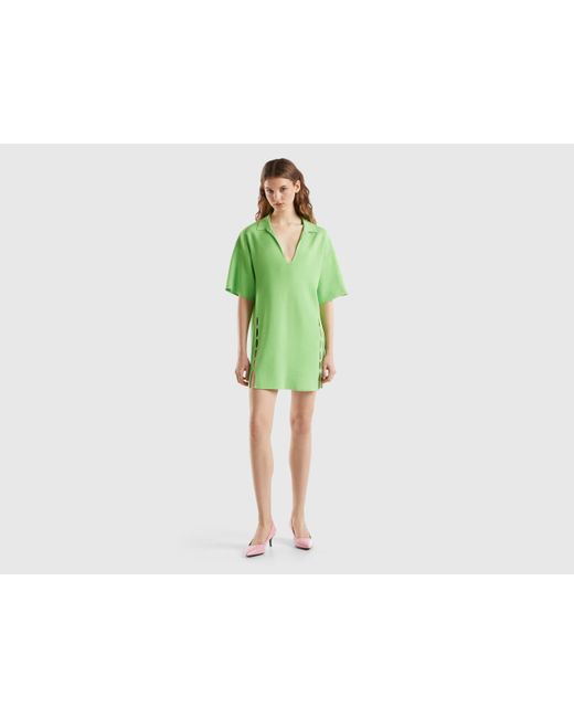 Benetton Green Polo Style Cut-out Dress