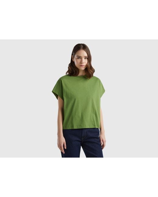 Benetton Green Kimono Sleeve T-shirt