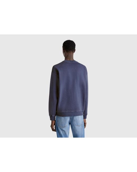 Benetton, Sudadera De Algodón, Azul, Hombre Benetton de hombre de color Blue