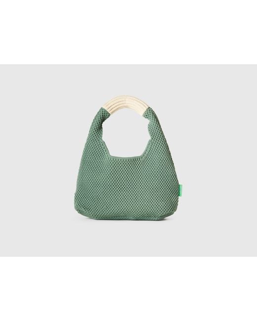 Benetton Green Benetton, Kleine Gehäkelte Umhängetasche, Größe, Damen