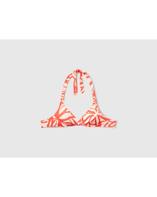 Benetton, Triángulo Marino Con Estampado De Coral. Salmón, Mujer Benetton de color Black
