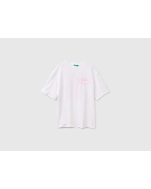 Benetton Black Benetton, Oversized T-Shirt With Print