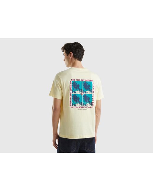 T-shirt À Imprimé Devant Et Derrière Benetton pour homme en coloris Black