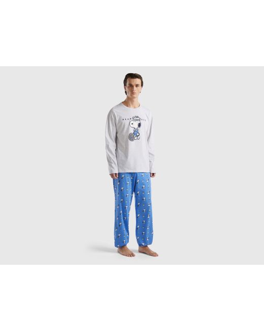 Benetton White Lightweight Snoopy ©peanuts Sweater for men