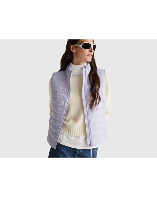 Benetton, Veste Matelassée Sans Manches Coupe Slim, Taille, Lilas, Femme Benetton en coloris Black
