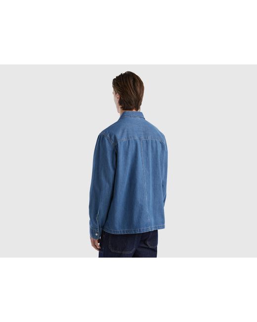 Overshirt Di Jeans di Benetton in Blue da Uomo