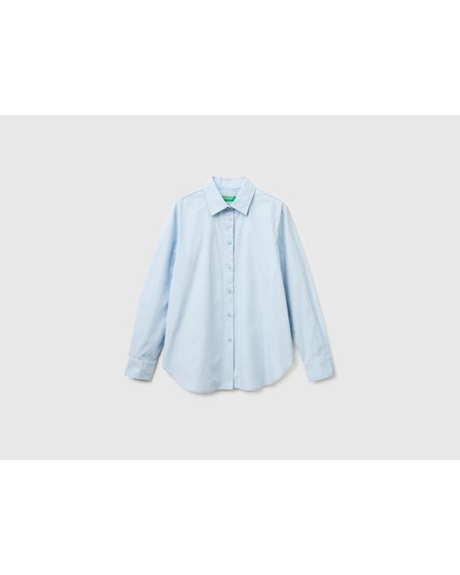 Benetton Blue Benetton, Relaxed Fit Cotton Shirt