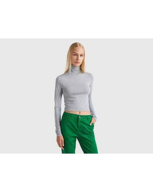 Camiseta Con Cuello Alto de Benetton de color Verde | Lyst