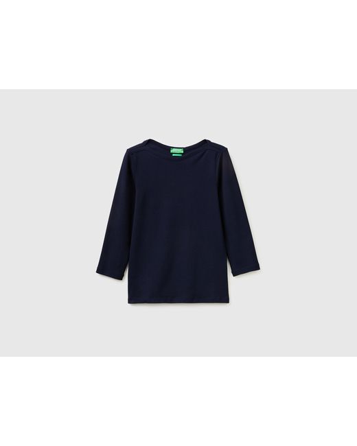 Benetton Blue Benetton, Slim Fit T-Shirt With Boat Neck