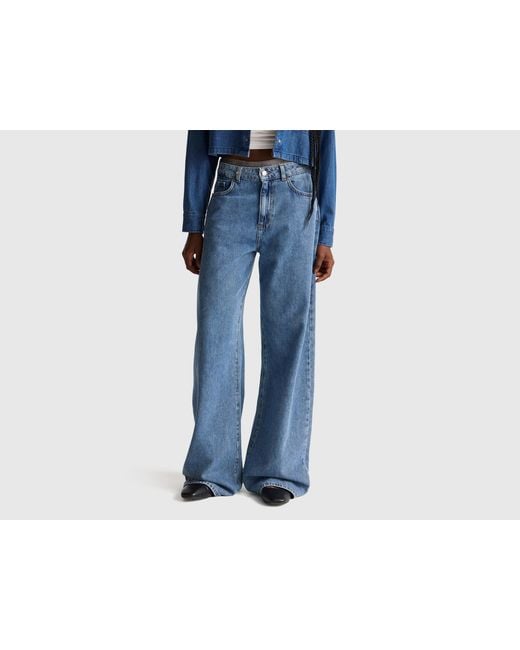 Benetton Blue Benetton, Wide-Fit Jeans