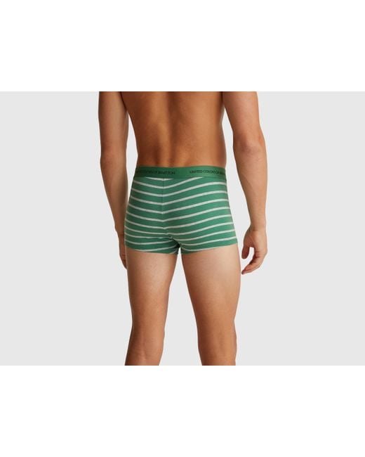 Benetton, Boxer A Righe di Benetton in Green da Uomo