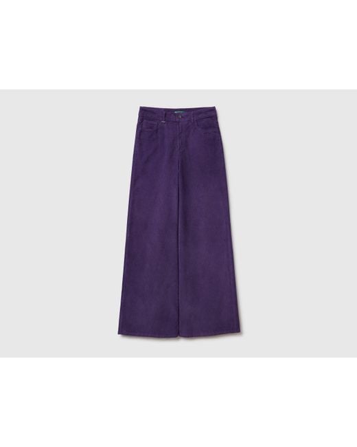 Pantalón Ancho Pantalones De Pana Mujer Benetton Pantalón Largo