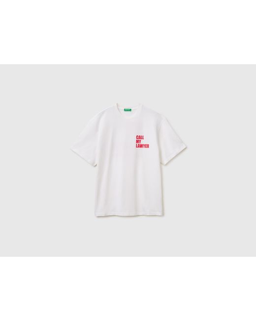 Benetton Black Benetton, Relaxed Fit T-Shirt With Print for men
