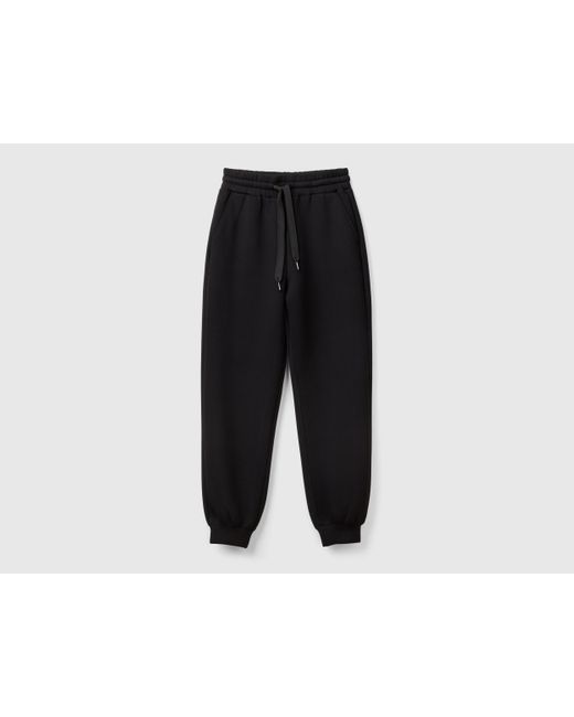 Benetton Black Benetton, Flowy Trousers With Drawstring