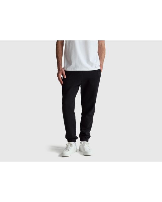 Benetton, Pantalones Deportivos De Mezcla De Algodón, Talla, Negro, Hombre Benetton de hombre de color Black