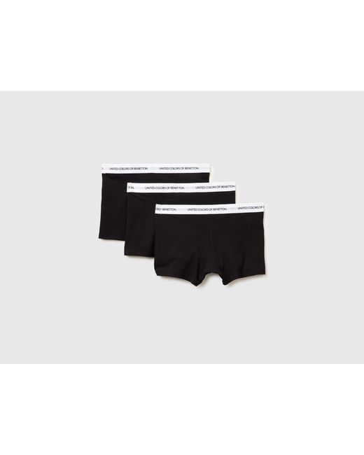 Benetton Black Benetton, Set Of Three Boxers for men