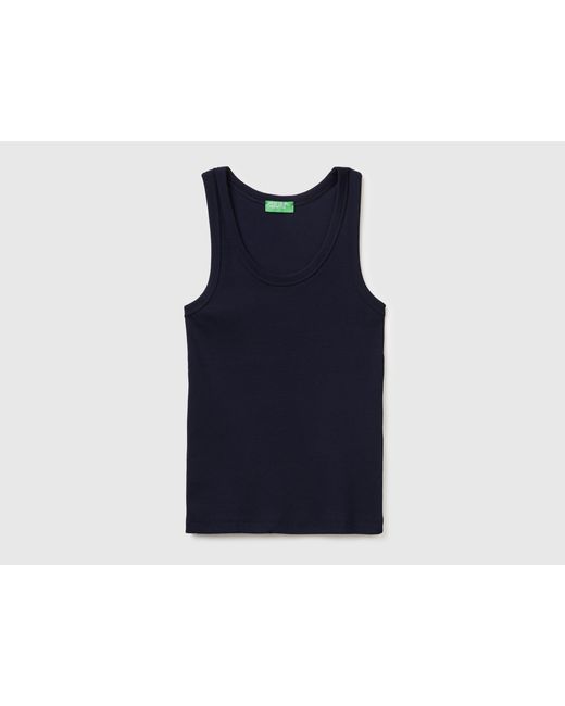 Benetton Blue Benetton, Wide-Neck Ribbed Tank Top