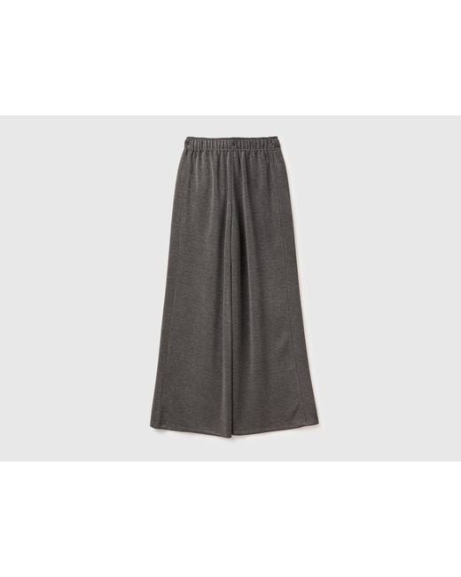 Benetton, Pantalones De Chándal De Pierna Ancha, Talla, Gris, Mujer Benetton de color Black