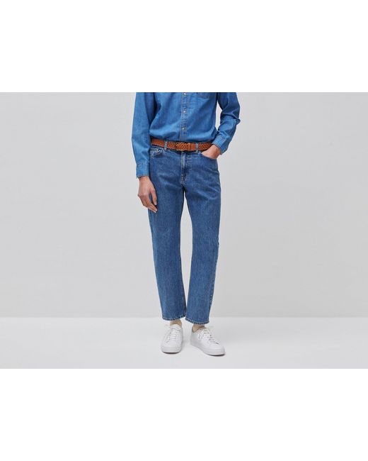 Benetton Blue Benetton, Relaxed Fit Bleach Jeans for men