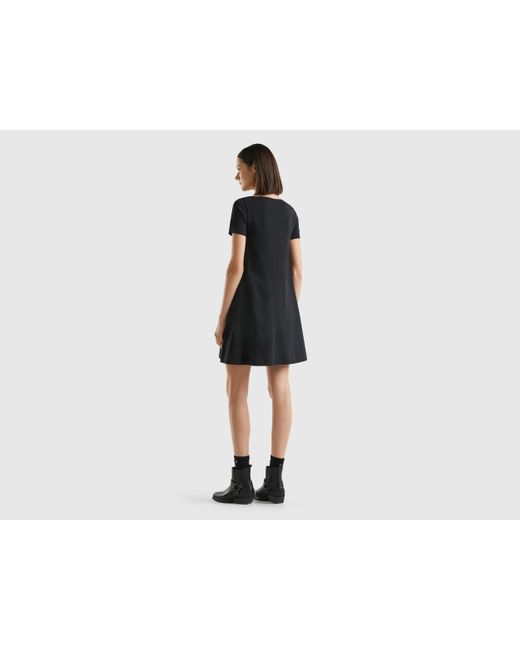 Benetton Black Short Flared Dress