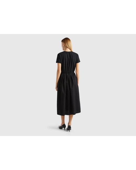 Benetton Black Long Cotton Dress