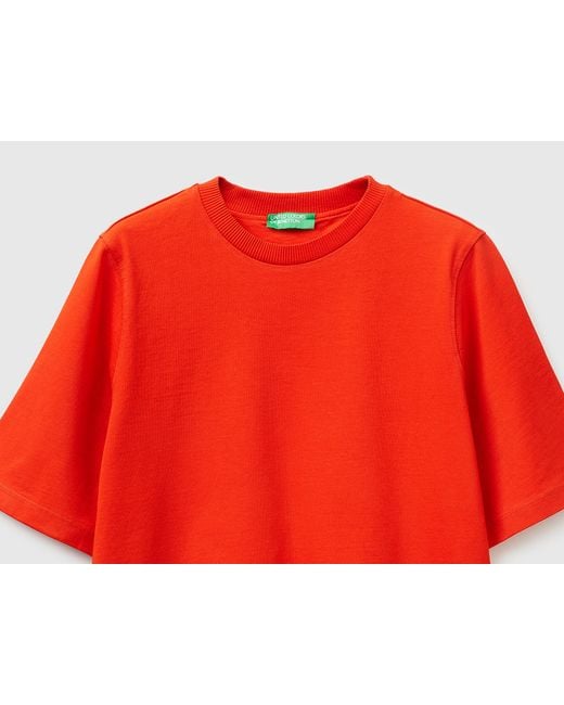 Benetton Red Benetton, 100% Cotton Boxy Fit T-Shirt
