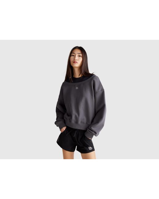Benetton Black Benetton, Sweatshirt With Boat Neck
