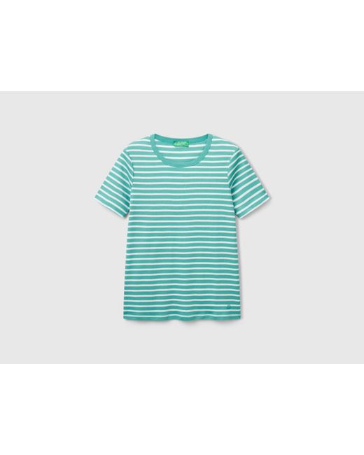 Benetton Black Benetton, Crew Neck Striped T-Shirt